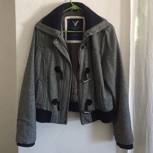 American Eagle black and grey herringbone jacket