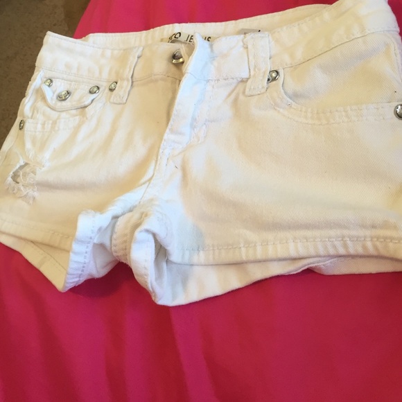 white zco jean shorts