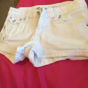 white zco jean shorts