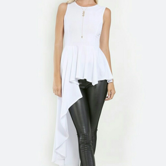 White Peplum Top