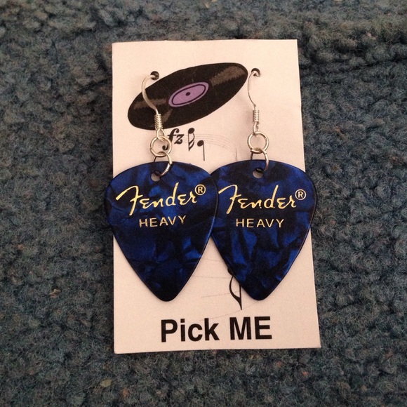 Fender guitar pick earrings