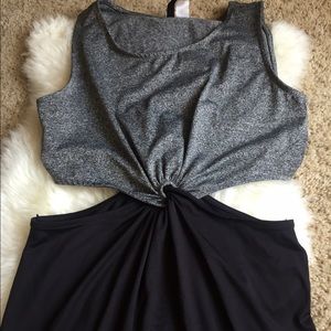 Two toned cut out dress.