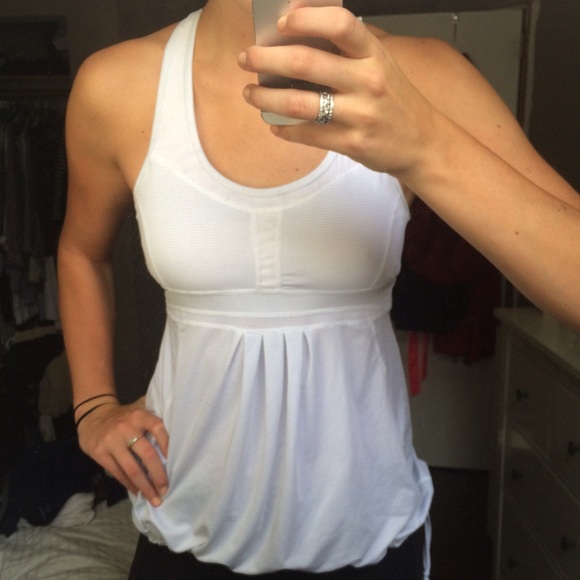 White yoga/running top