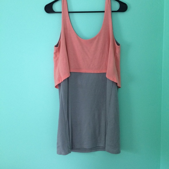 Coral and grey dress