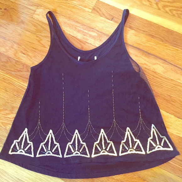 Black Sheer Beaded Tank