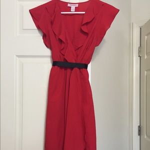 Red motherhood maternity polyester dress