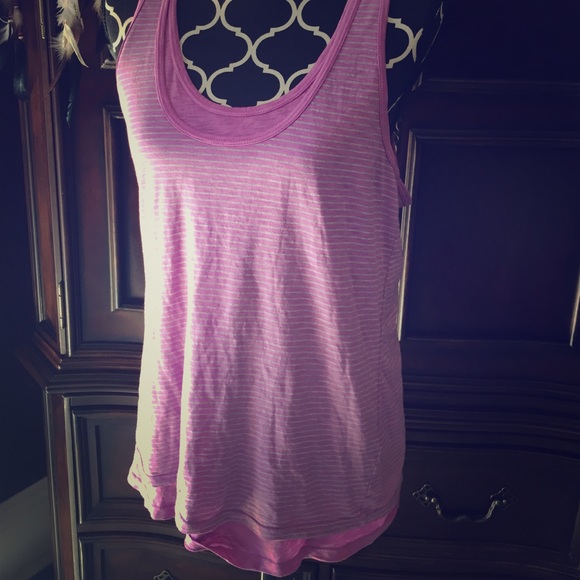 C&C Purple layered striped racerback Tank