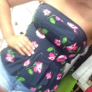 Hollister strapless floral tube top