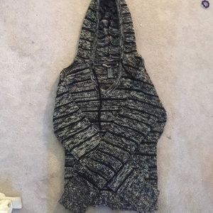 Black and white boho style sweater