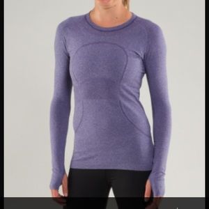 Lululemon purple long sleeve running swiftly