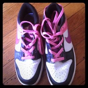 Cute Black, Pink, and Purple Nike Sneakers
