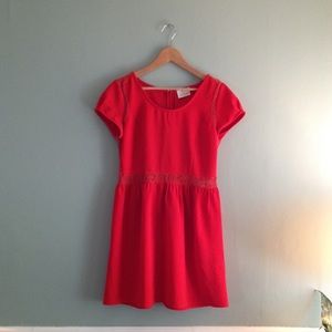 ModCloth Red Lace Fitted Mini by Pins & Needles