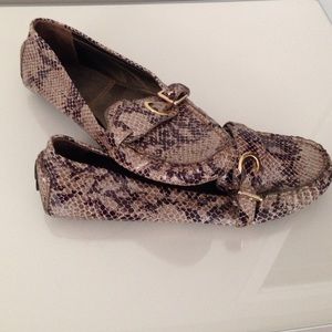 Snakeskin loafers