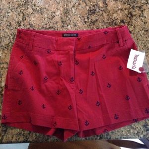 Red and navy anchor shorts