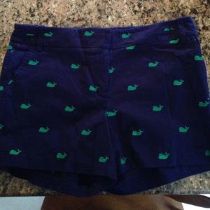 Navy and green whale shorts