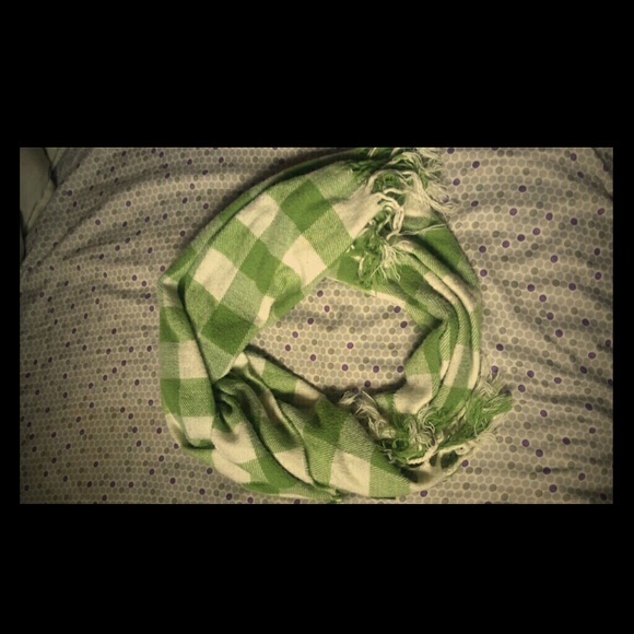Green and white scarf
