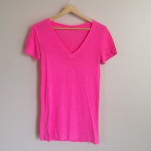 Neon Pink V-Neck