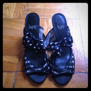 Polka Dot kitten heels with bow