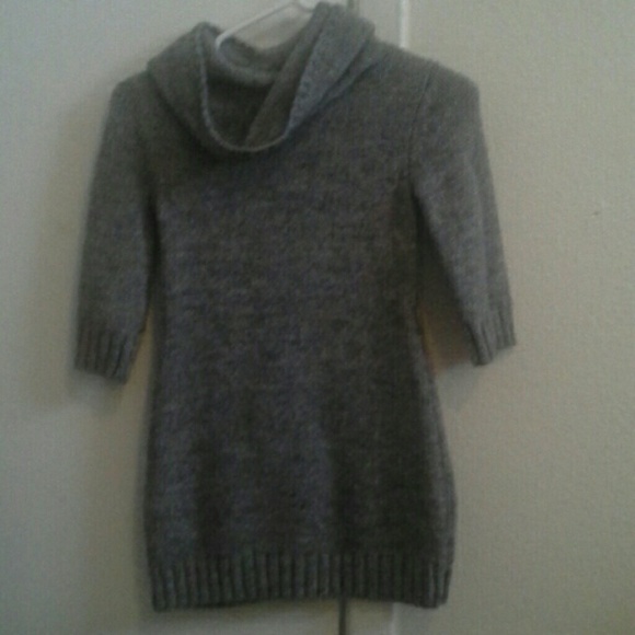 Grey winter knitted dress