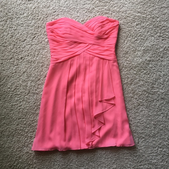 Short Coral Strapless Dress