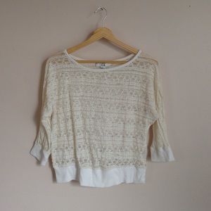 Lace Quarter-Sleeve Top