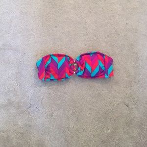 Colorful strapless bikini top