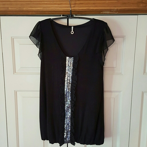 Robin L Sequined Black Top Purchased Nordstrom