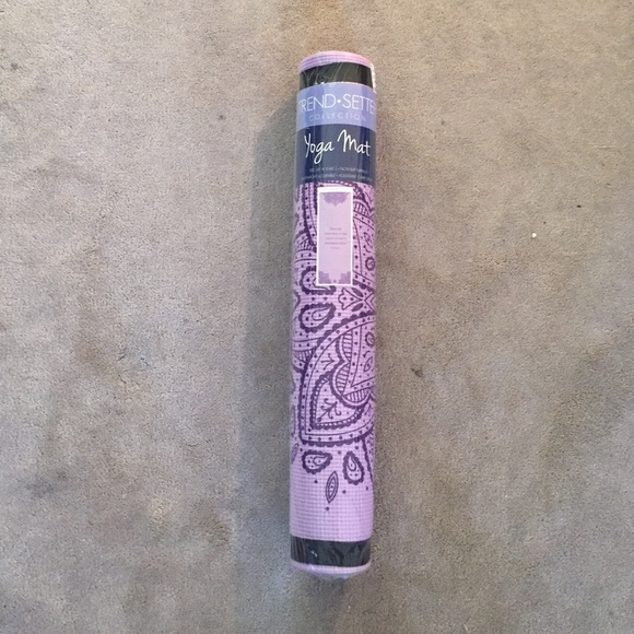 Floral design purple yoga mat