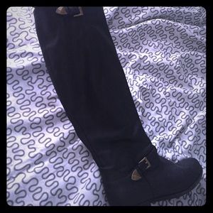 Black knee high boots