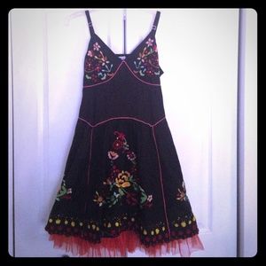 Party dress with beaded skirt and tulle. Sz L