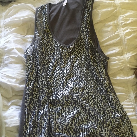 Dark gray sequined top