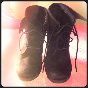 Black wedge high heels in Perfect condition:)