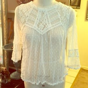 Lace off white Victorian top