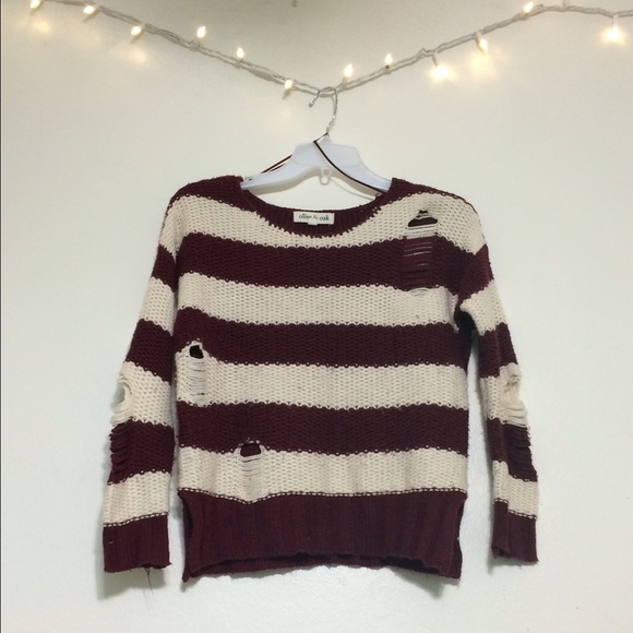 XS red and white striped sweater - Picture 1 of 3