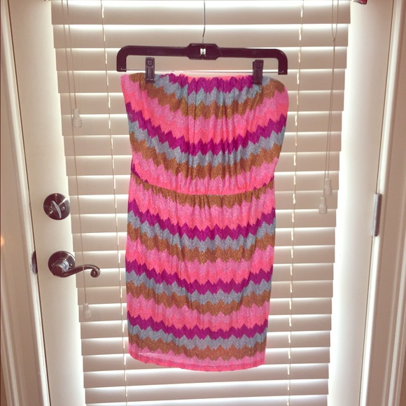 A strapless dress