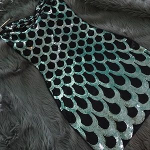 Black and silver sequins dress