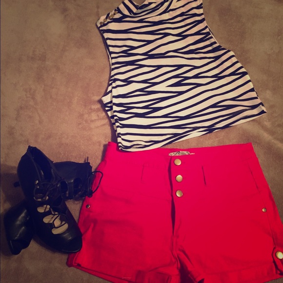 High wasted Cherry Red Shorts