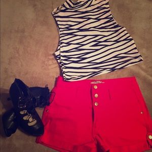 High wasted Cherry Red Shorts