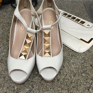 Aldo match heels and clutch
