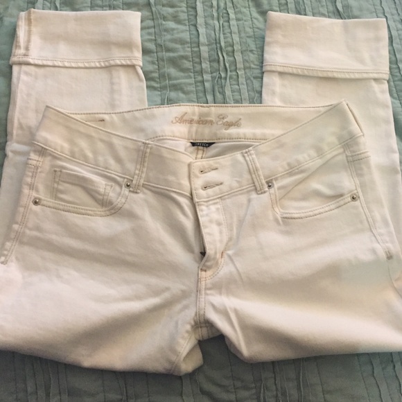 American eagle crop white artist jeans