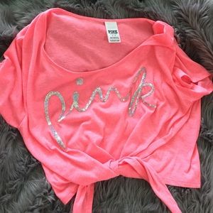 Bright pink sequins top VS PINK