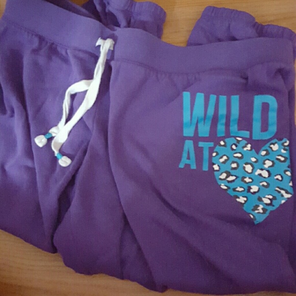 Purple drawstring sweatpants