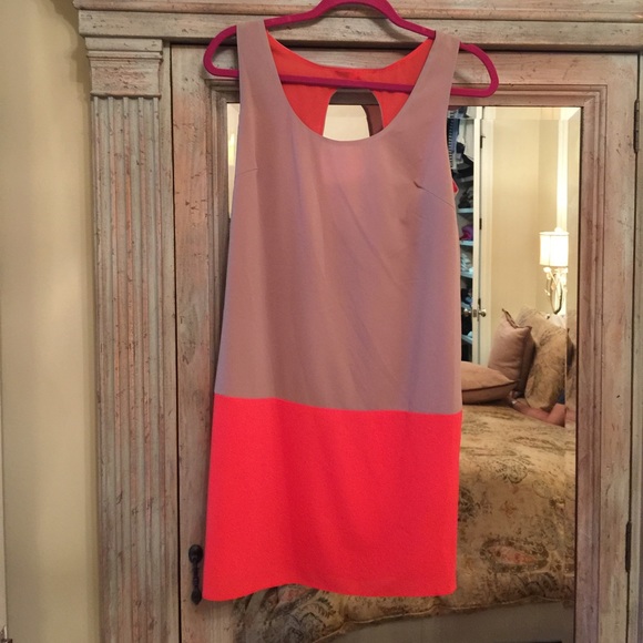 Nude and orange dress