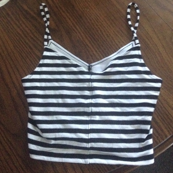 Cropped striped tank top // Hollister