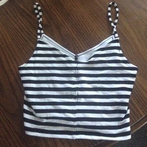 Cropped striped tank top // Hollister
