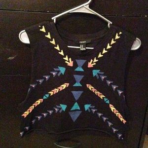 Black tribal muscle tee.