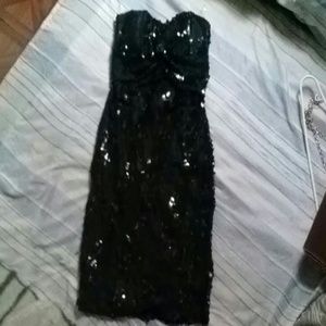 Black glittery short dress