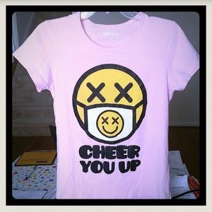 Giordano Pink Cheer You Up Shirt (M)
