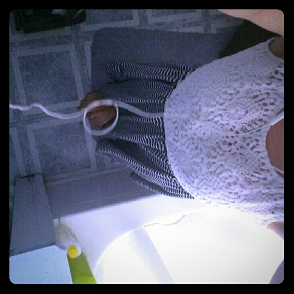 White and blue dress