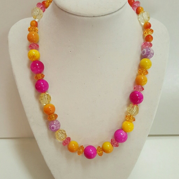 Fun, multicolored bead necklace